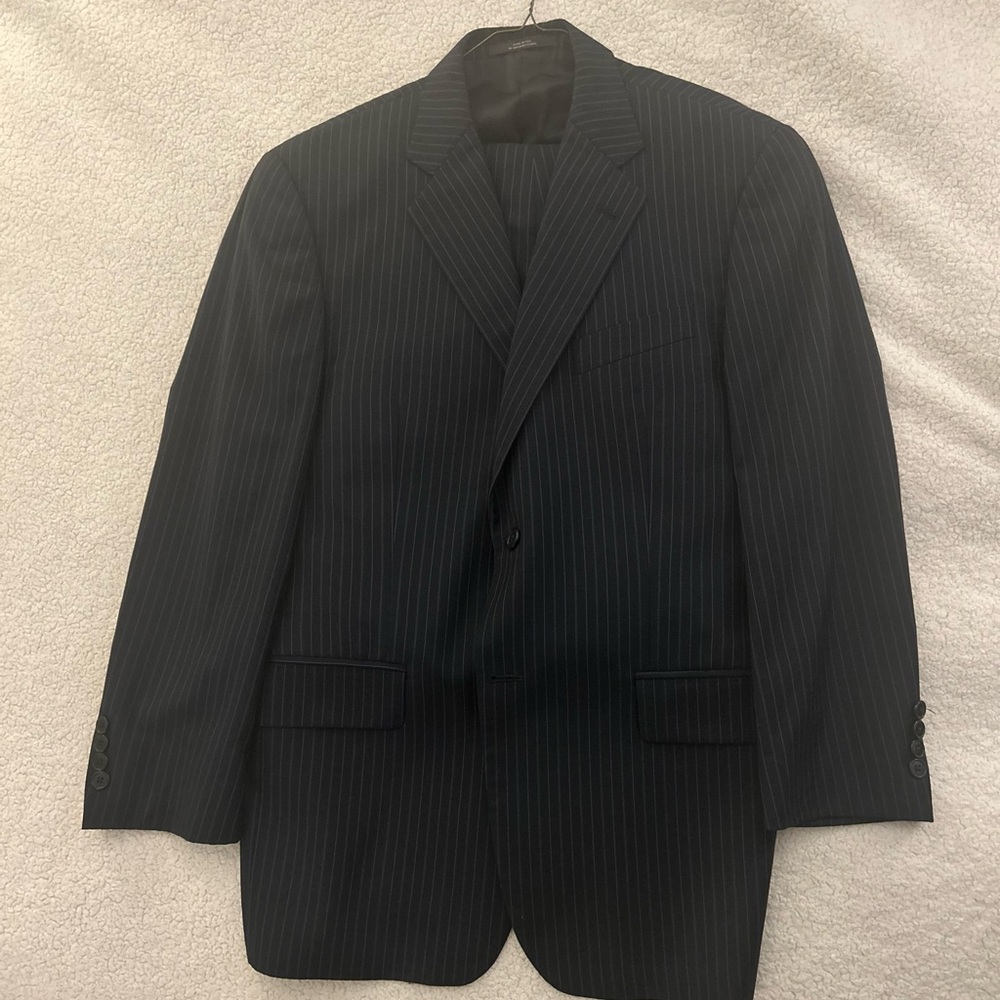 Joseph Abboud Navy Blue Pinstriped Suit